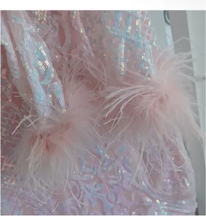 Blondie Nites Sequined Dress With Feather thumbnail 4
