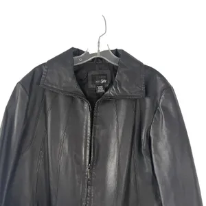 East 5th Women's Size XL Leather‎ Black Full Zip Moto Jacket thumbnail 2