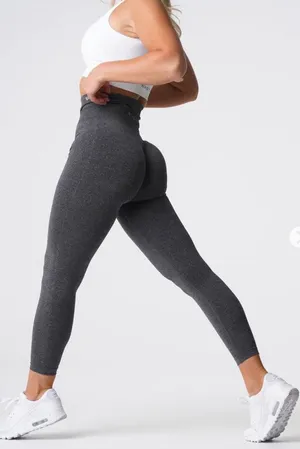 NVGTN Grey Seamless High Waist Contour Leggings Size S Gym Workout Yoga Pants thumbnail 1