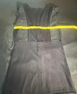 Newtimes Creative Black Mini Dress with Eyelet Lace Trim Detail thumbnail 7
