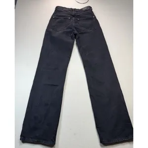 Zara Women's Jeans Size 4 Straight Wide Leg High Rise‎ Button Fly Black Denim thumbnail 2