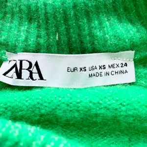 Zara Soft Knit Sweater Womens Size XS Neon Green Wool Blend Crewneck Raglan Cozy thumbnail 4