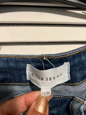 Risen Jeans Womens 11/30 Blue Mid Rise Crop Straight Distressed RDP5301 thumbnail 5