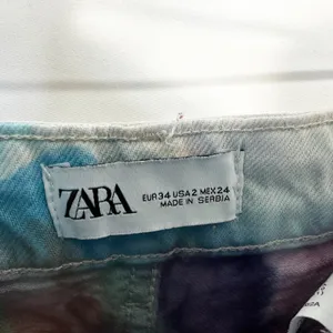 Zara Size 2 Jeans Handmade Tie Dye High Rise Relaxed Mom‎ Straight Boho 1375 thumbnail 12