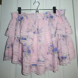 Love Shack Fancy Ruffle Mini Skirt Juicy Plum thumbnail 1