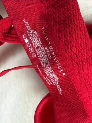 Tommy Hilfiger Red Padded Wirefree Sports Bra Small thumbnail 5