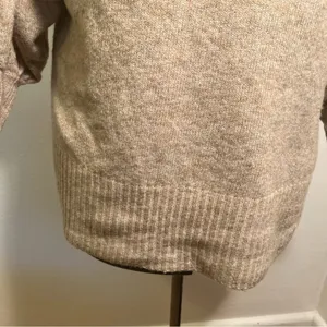 Cato Women's Sz XL Cowl Neck Sweater Oatmeal Heather Beige Dolman Sleeve Stretch thumbnail 5