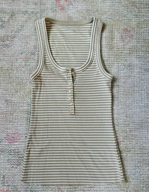 Aerie Tank Top Ribbed Henley thumbnail 1