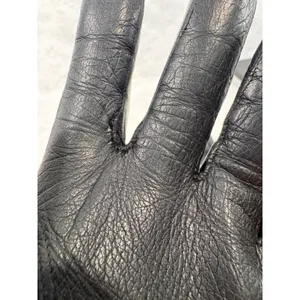 Vintage Black Leather Gloves Medium Vented Cuff Lined Winter Classic Retro thumbnail 8