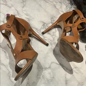 Ivanka Trump Tan Strappy Sandals with Block Heel B03 thumbnail 3