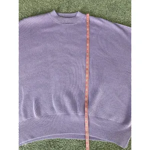 Free People Purple Ribbed Knit Oversized Balloon Sleeve Sweater M thumbnail 5
