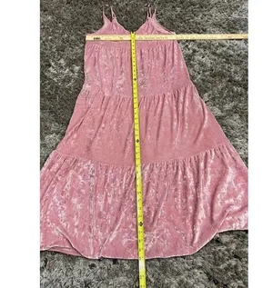 Aerie Velvet Dress Womens Size Medium Midi Tiered Babydoll Cottagecore Boho thumbnail 8