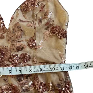 NWT Lulus Shine Language Rose Gold Sequin Mermaid Maxi Dress Sz‎ XS thumbnail 7