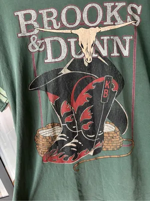 Brooks & Dunn graphic tee forest green country music cowboy boots hat western thumbnail 5