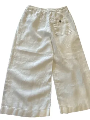 Eileen Fisher white Organic Linen cropped Wide-Leg pants women’s size O thumbnail 2