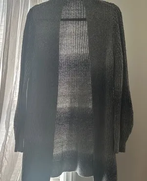 GAP Women's Charcoal Open-Front Cardigan thumbnail 1
