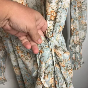 Mable Alejandra floral midi dress long sleeve‎ v-neck women’s size small dressy thumbnail 7