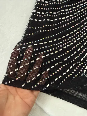 Windsor Rhinestone Bodycon Mini Dress NWT Black Glam Party Size S thumbnail 5