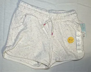 Girls' Knit Pull-On Shorts - Cat & Jack Cream Large 10/12 New Comfy Sweatshorts thumbnail 2