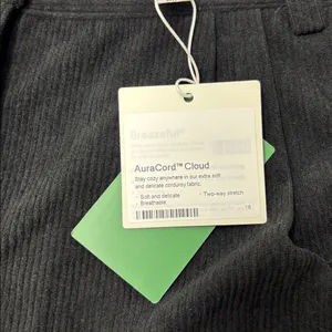 Halara High Waisted Zipper Pocket Classic Corduroy Casual Black Pants Size L‎ thumbnail 7