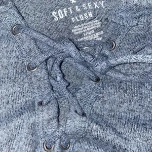 ✨ Ae Soft & Sexy Plush Lace-Up Hoodie✨ thumbnail 6