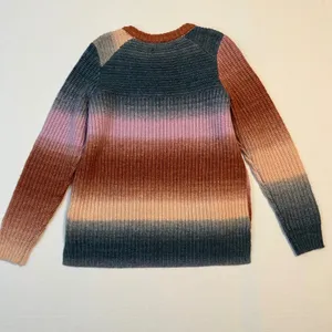 Madewell Wool and Alpaca Blend Sweater S Ombre Earthy Coastal Sunset Textured thumbnail 3