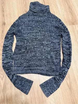Aeropostale Womens‎ Gray Space Dye Turtleneck Ribbed Knit Sweater Size Large thumbnail 2