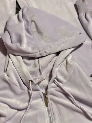 Womens L 11/13 No Boundaries Lilac Purple Velour Tracksuit Set- Hoodie & Pants thumbnail 4