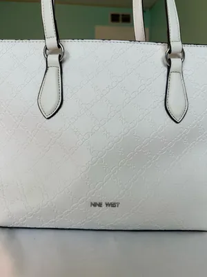 Nine West White Tote Handbag thumbnail 3