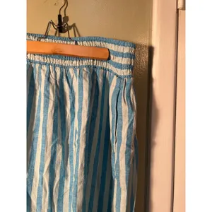 A New Day Women's Size Large Beach Bungalow Linen Midi Picnic Skirt Blue White thumbnail 7