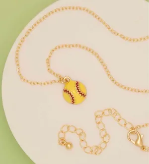 Gameday Enamel Softball Pendant Chain Necklace thumbnail 1