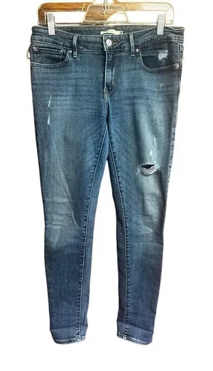 Levi 711 distressed Skinny Jeans Sz 29/29 thumbnail 1