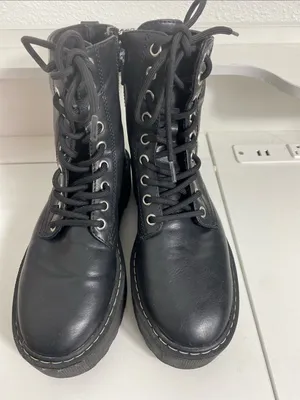 Divided Black Lace-Up Platform Boots Size 36 thumbnail 5