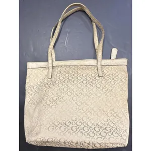 Vintage Guess Purse Y2K Monogram Logo Beige Tan‎ Hand Bag thumbnail 4