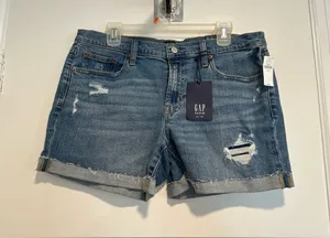 NWT Gap Cuffed Jean Short Sz12/31 Mid Rise Casual Classic Preppy Festival Summer thumbnail 1