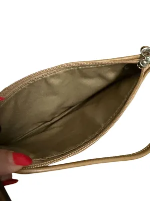 COACH Vintage Tan Beige Leather Wristlet Clutch thumbnail 5
