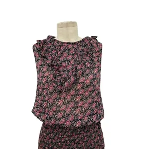 Free People‎ I'm Your Favorite Mini Dress Plum Floral Smocked Size Medium thumbnail 4