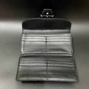 Vintage COACH Soho Black Leather Buckle Trifold Wallet thumbnail 5