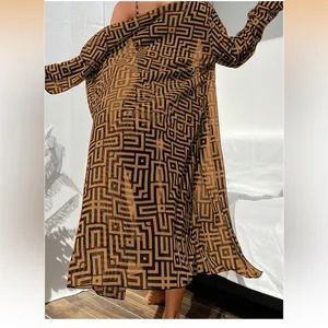 3 Pieces Bikini Set Geo Print Drawstring Swimsuit with Cover Ups Kimono thumbnail 2