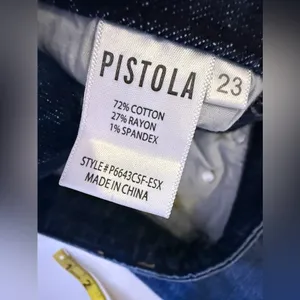Pistola baggy jeans, dark denim, distressed high waist zip bottom size 23 thumbnail 8