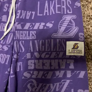 Los Angeles Lakers Purple Sweatpants Large NBA Brand Cotton Blend Drawstring thumbnail 2