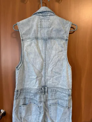 Free People - We The Free Blue Fast Car Sleeveless Denim Utility Jumpsuit Sz: S thumbnail 11