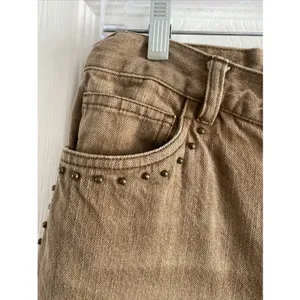 Lauren‎ Ralph Lauren Studded Straight Jeans 10P Tan Boho Western Cotton Size 10P thumbnail 4