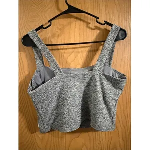 Vuori Women's Heather Gray Elevation Square Neck Crop Tank Top XL thumbnail 4