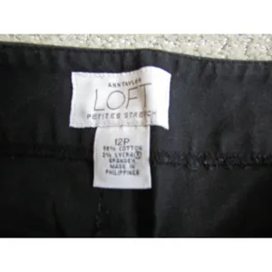 Ann Taylor LOFT Trousers 12P Black Petites Stretch Cropped‎ Business Casual thumbnail 7