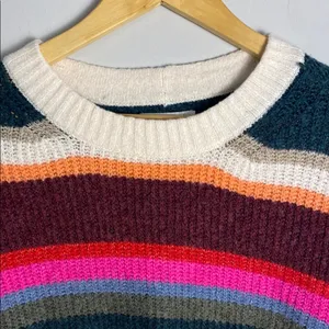 American Eagle women’s long sleeve Striped Multicolor Sweater size L thumbnail 2