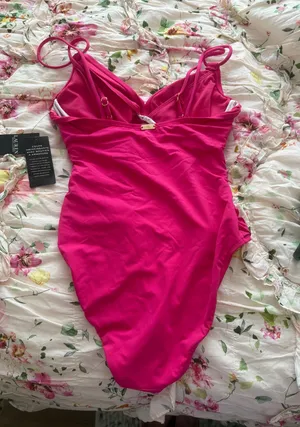 Hot Pink One Piece Ralph Lauren swimsuit thumbnail 2