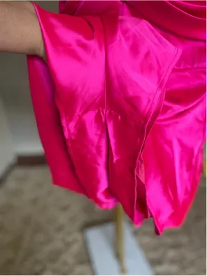 Luxxel‎ Babydoll Mini Romper Hot Pink Satin Corset Barbie Party Glam Event NWTs thumbnail 5