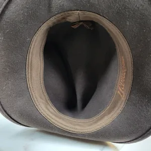 Indiana Jones Brand Wool Hat Mens Small Brown Stylish Bow Ribbon Band 12" Fedora thumbnail 12