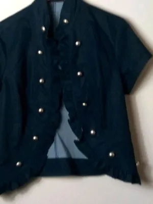 Uniform JPR M Bolero Denim Dark Blue Ruffle Waist Jacket thumbnail 1